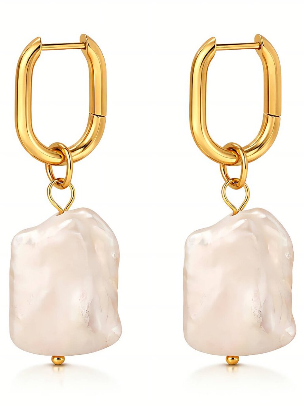 Earrings, 18K Gold Plated Steel